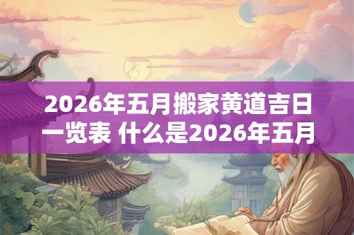 2026年五月搬家黄道吉日一览表 什么是2026年五月的黄道吉日搬家表