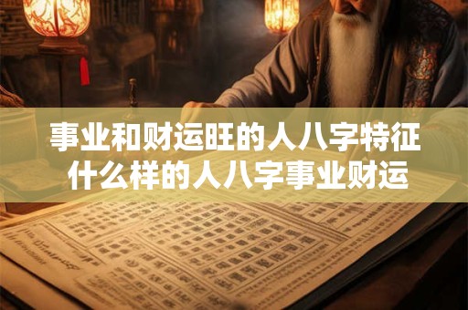事业和财运旺的人八字特征 什么样的人八字事业财运旺
