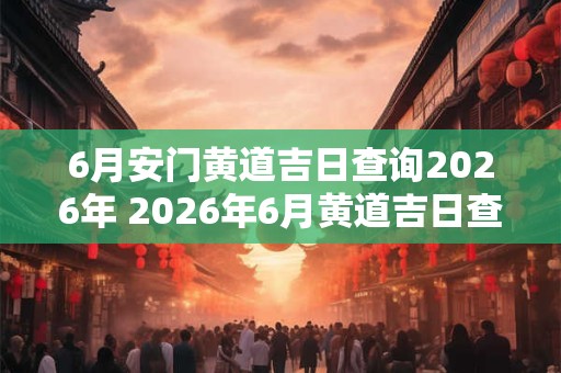6月安门黄道吉日查询2026年 2026年6月黄道吉日查询 6月安门黄道吉日查询2026年 2026年6月黄道吉日查询