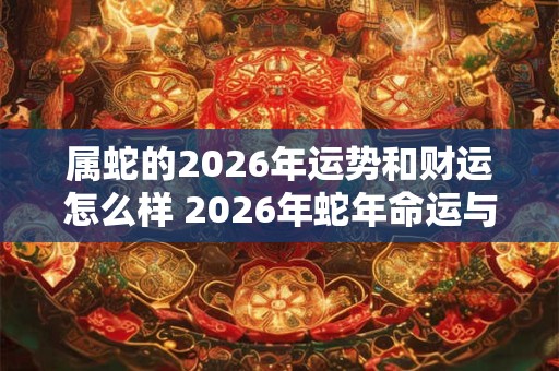 属蛇的2026年运势和财运怎么样 2026年蛇年命运与财运如何