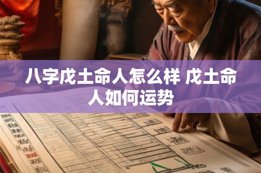八字戊土命人怎么样 戊土命人如何运势