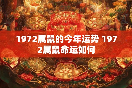 1972属鼠的今年运势 1972属鼠命运如何