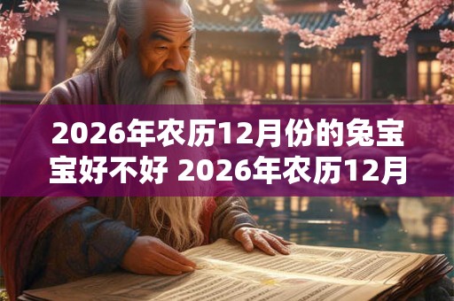 2026年农历12月份的兔宝宝好不好 2026年农历12月的兔宝宝怎么样