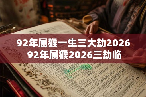 92年属猴一生三大劫2026 92年属猴2026三劫临