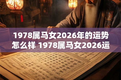 1978属马女2026年的运势怎么样 1978属马女2026运势如何 1978属马女2026年的运势怎么样 1978属马女2026运势如何