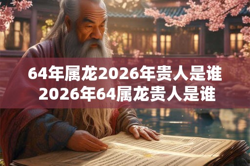 64年属龙2026年贵人是谁 2026年64属龙贵人是谁