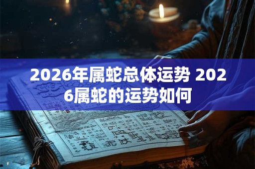 2026年属蛇总体运势 2026属蛇的运势如何