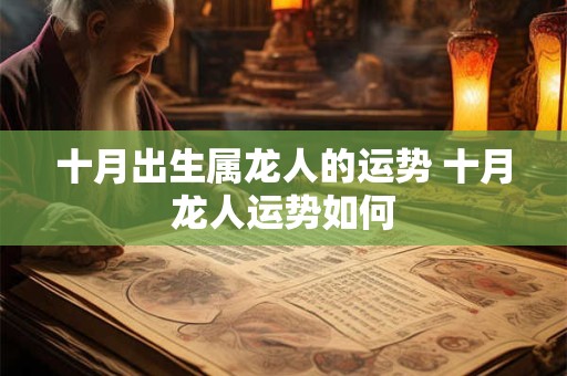 十月出生属龙人的运势 十月龙人运势如何