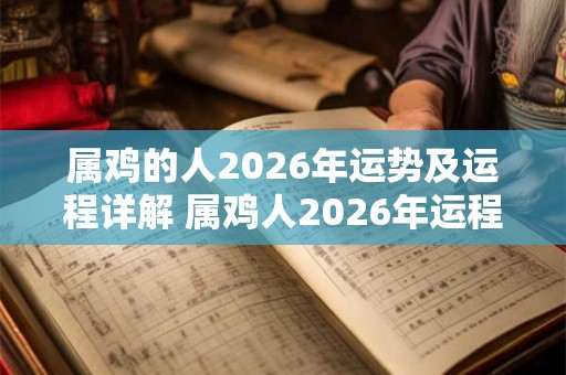 属鸡的人2026年运势及运程详解 属鸡人2026年运程如何