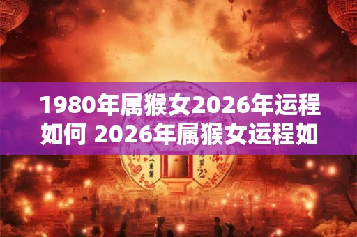 1980年属猴女2026年运程如何 2026年属猴女运程如何
