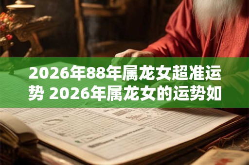 2026年88年属龙女超准运势 2026年属龙女的运势如何 2026年88年属龙女超准运势 2026年属龙女的运势如何