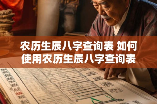 农历生辰八字查询表 如何使用农历生辰八字查询表
