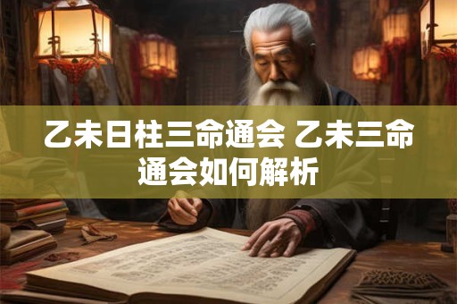 乙未日柱三命通会 乙未三命通会如何解析 乙未日柱三命通会 乙未三命通会如何解析