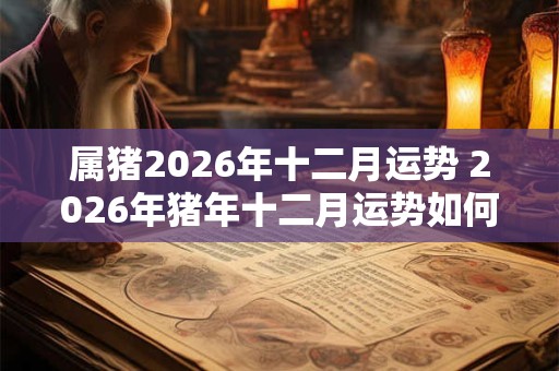 属猪2026年十二月运势 2026年猪年十二月运势如何 属猪2026年十二月运势 2026年猪年十二月运势如何
