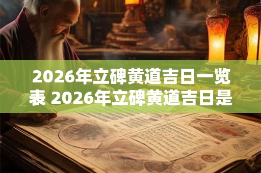 2026年立碑黄道吉日一览表 2026年立碑黄道吉日是哪一天 2026年立碑黄道吉日一览表 2026年立碑黄道吉日是哪一天