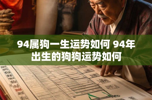 94属狗一生运势如何 94年出生的狗狗运势如何
