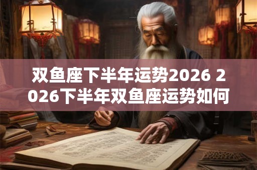 双鱼座下半年运势2026 2026下半年双鱼座运势如何 双鱼座下半年运势2026 2026下半年双鱼座运势如何