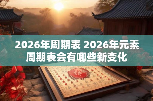 2026年周期表 2026年元素周期表会有哪些新变化 2026年周期表 2026年元素周期表会有哪些新变化