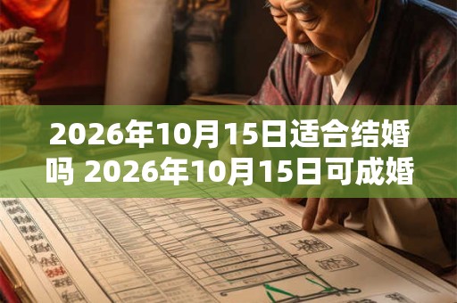 2026年10月15日适合结婚吗 2026年10月15日可成婚日 2026年10月15日适合结婚吗 2026年10月15日可成婚日