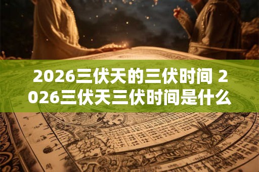 2026三伏天的三伏时间 2026三伏天三伏时间是什么 2026三伏天的三伏时间 2026三伏天三伏时间是什么