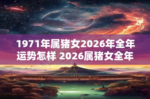 1971年属猪女2026年全年运势怎样 2026属猪女全年运势如何