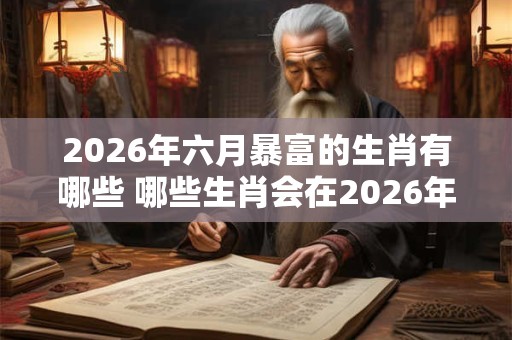2026年六月暴富的生肖有哪些 哪些生肖会在2026年6月暴富