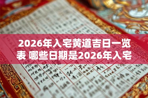 2026年入宅黄道吉日一览表 哪些日期是2026年入宅的黄道吉日 2026年入宅黄道吉日一览表 哪些日期是2026年入宅的黄道吉日