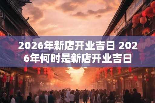 2026年新店开业吉日 2026年何时是新店开业吉日 2026年新店开业吉日 2026年何时是新店开业吉日