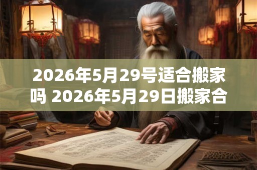 2026年5月29号适合搬家吗 2026年5月29日搬家合适吗