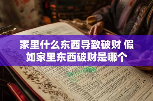 家里什么东西导致破财 假如家里东西破财是哪个