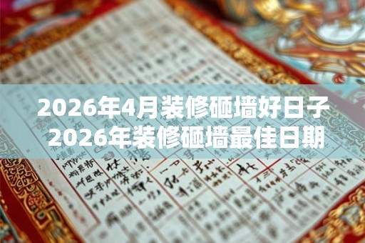 2026年4月装修砸墙好日子 2026年装修砸墙最佳日期 2026年4月装修砸墙好日子 2026年装修砸墙最佳日期