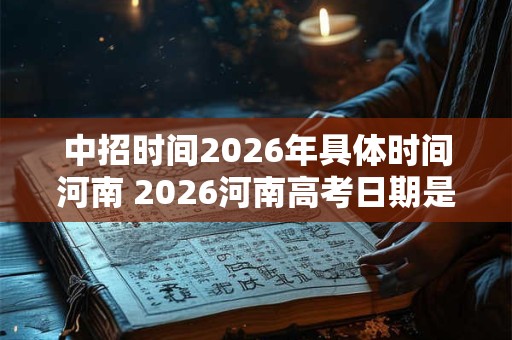 中招时间2026年具体时间河南 2026河南高考日期是什么 中招时间2026年具体时间河南 2026河南高考日期是什么