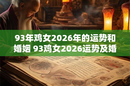 93年鸡女2026年的运势和婚姻 93鸡女2026运势及婚姻如何