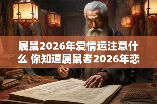 属鼠2026年爱情运注意什么 你知道属鼠者2026年恋爱需要注意什么吗