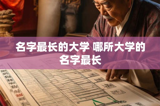名字最长的大学 哪所大学的名字最长