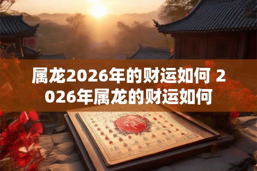 属龙2026年的财运如何 2026年属龙的财运如何