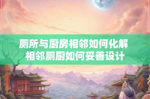 厕所与厨房相邻如何化解 相邻厕厨如何妥善设计