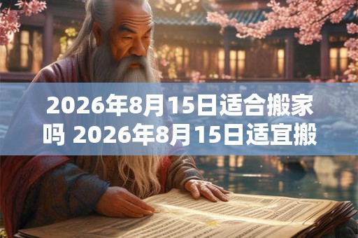 2026年8月15日适合搬家吗 2026年8月15日适宜搬家吗