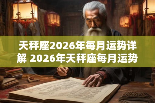 天秤座2026年每月运势详解 2026年天秤座每月运势如何