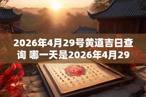 2026年4月29号黄道吉日查询 哪一天是2026年4月29号的黄道吉日