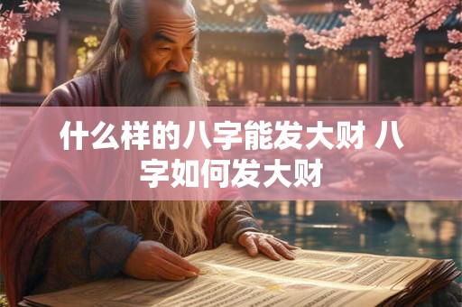 什么样的八字能发大财 八字如何发大财 什么样的八字能发大财 八字如何发大财