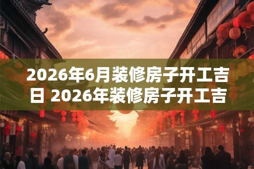 2026年6月装修房子开工吉日 2026年装修房子开工吉日 2026年6月装修房子开工吉日 2026年装修房子开工吉日