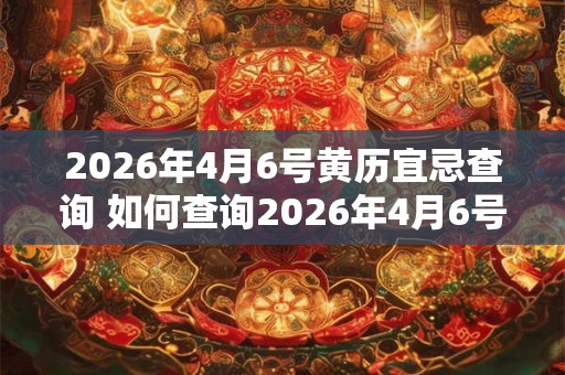 2026年4月6号黄历宜忌查询 如何查询2026年4月6号黄历宜忌 2026年4月6号黄历宜忌查询 如何查询2026年4月6号黄历宜忌
