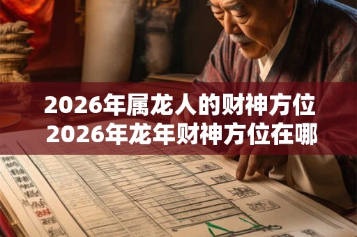 2026年属龙人的财神方位 2026年龙年财神方位在哪