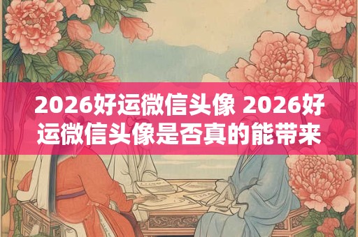 2026好运微信头像 2026好运微信头像是否真的能带来好运 2026好运微信头像 2026好运微信头像是否真的能带来好运