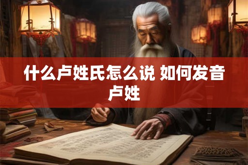 什么卢姓氏怎么说 如何发音卢姓