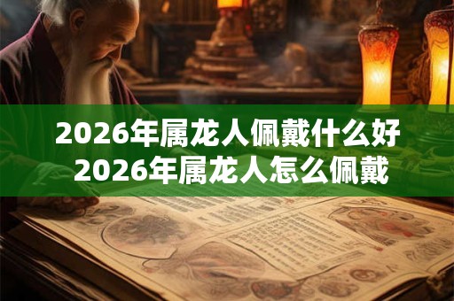 2026年属龙人佩戴什么好 2026年属龙人怎么佩戴