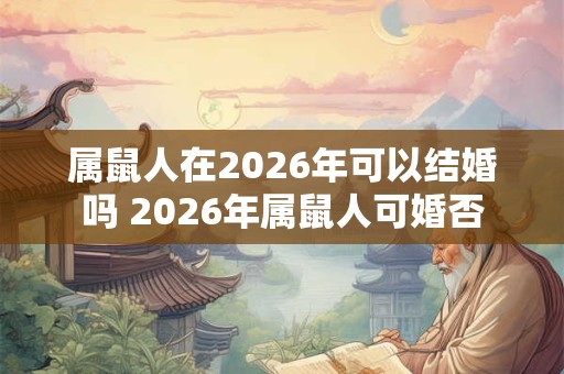 属鼠人在2026年可以结婚吗 2026年属鼠人可婚否