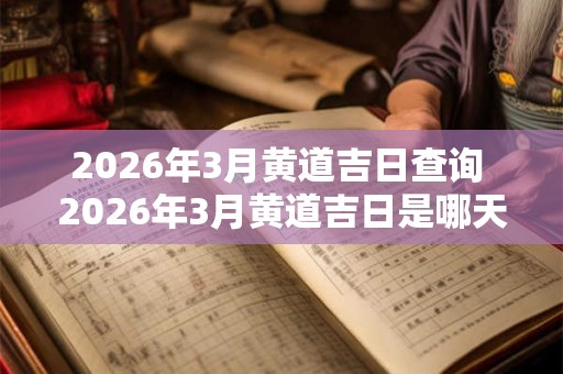 2026年3月黄道吉日查询 2026年3月黄道吉日是哪天