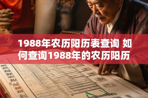 1988年农历阳历表查询 如何查询1988年的农历阳历表